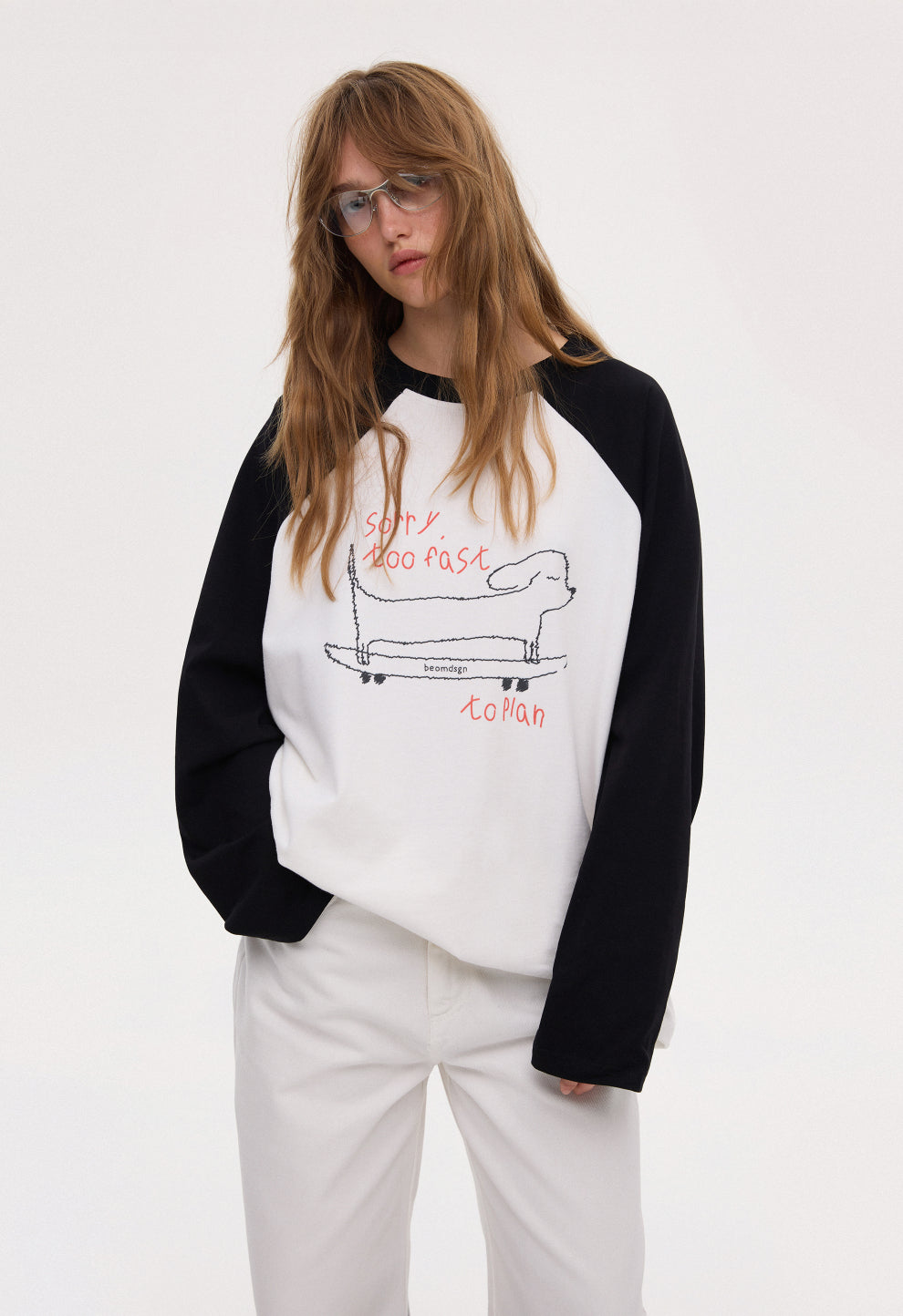 Longsleeve raglan oversized milky TOO FAST
