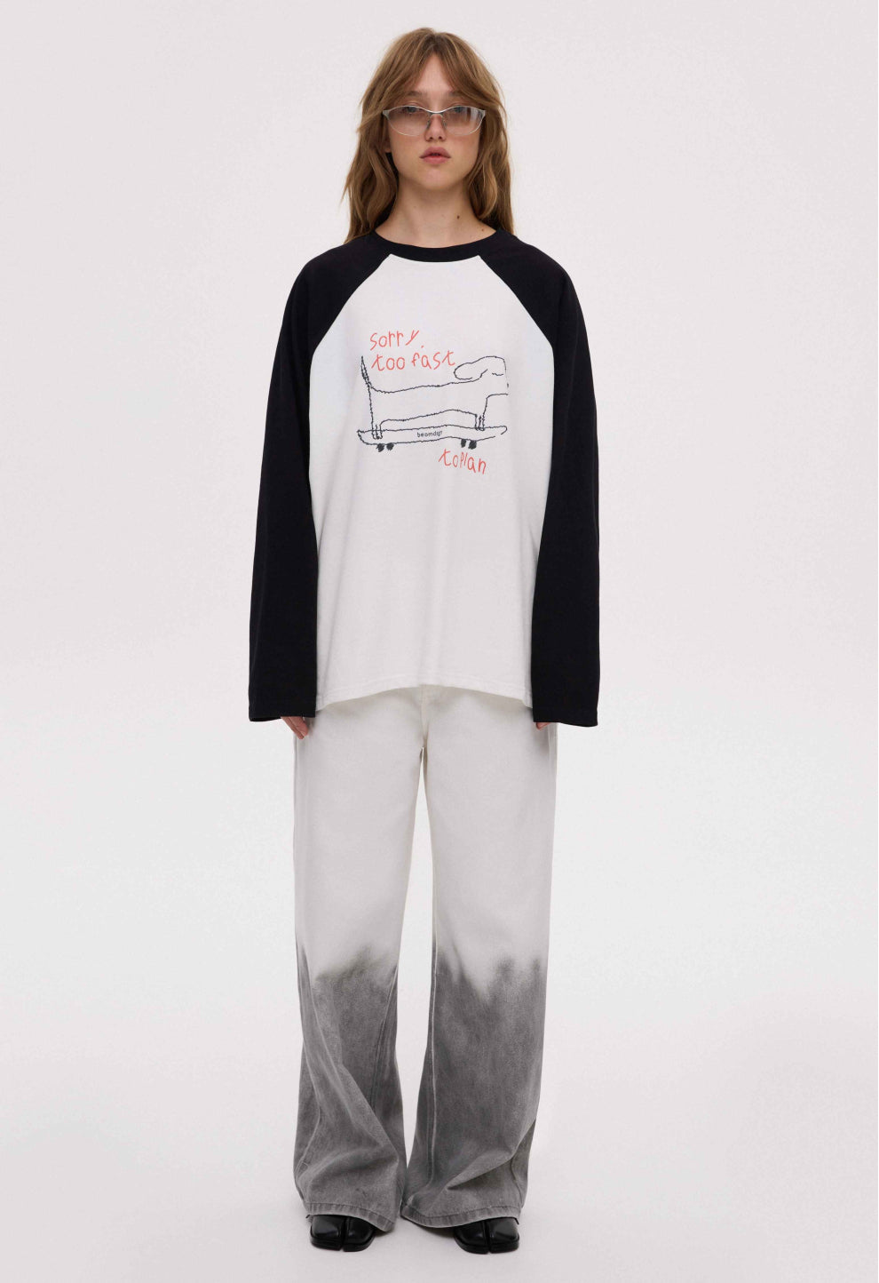 Longsleeve raglan oversized milky TOO FAST