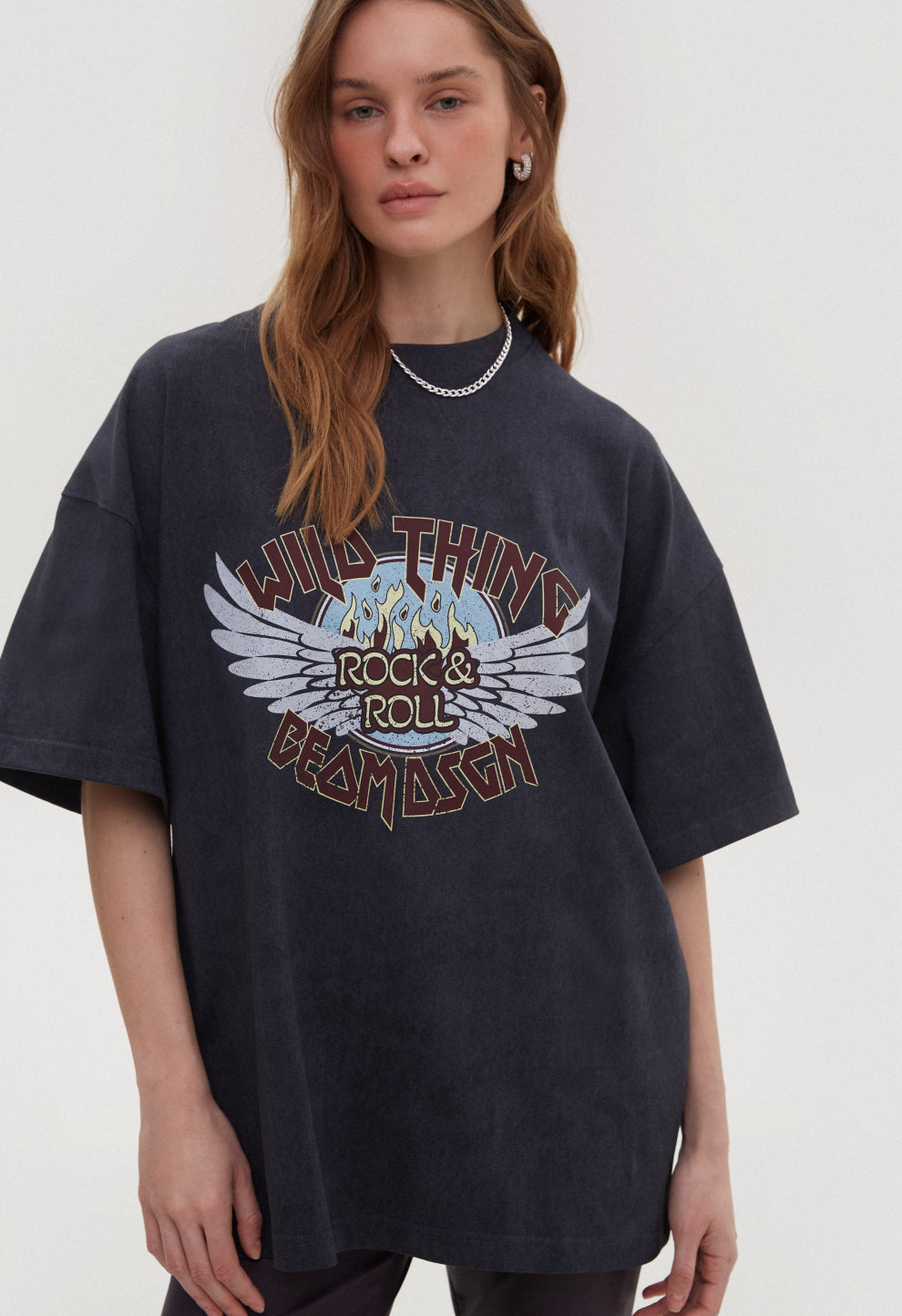 Oversized T-shirt "Wild Things" black vintage